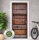 Türtapete selbstklebend blasenfrei | Alte braune Holztür Holzoptik 200 x 90 cm und 220 x 100 cm | Tür Aufkleber Türfolie | Einteilig | Wasserfest 3D Türaufkleber Klebefolie Türposter Möbelfolie