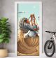 Türtapete selbstklebend | fürs Kinderzimmer | Schaufelradbagger Bagger Baustelle 200 x 90 cm | Tür Aufkleber Poster Türfolie | Einteilig | Wasserfest 3D Türaufkleber Wandtattoo Türposter Kinder Motiv