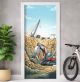 Türtapete selbstklebend | fürs Kinderzimmer | Bagger Baustelle 200 x 90 cm | Tür Aufkleber Poster Türfolie | Einteilig | Wasserfest 3D Türaufkleber Wandtattoo Türposter Kinder Motiv