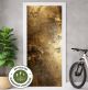 Türtapete selbstklebend blasenfrei | Goldene Struktur 200 x 90 cm und 220 x 100 cm | Tür Aufkleber Türfolie | Einteilig | Wasserfest 3D Türaufkleber Klebefolie Türposter Möbelfolie