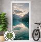 Türtapete Selbstklebend Blasenfrei | Bergsee Alpen Natur Landschaft 200 x 90 cm und 220 x 100 cm | Tür Aufkleber Türfolie | Einteilig | Wasserfest 3D Türaufkleber Klebefolie Türposter Möbelfolie