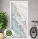 Türtapete Selbstklebend Blasenfrei | Onyx Marmor Türkis Luxus 200 x 90 cm und 220 x 100 cm | Tür Aufkleber Türfolie | Einteilig | Wasserfest 3D Türaufkleber Klebefolie Türposter Möbelfolie
