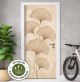 Türtapete Selbstklebend Blasenfrei | Ginkgo Blätter Japandi Beige 200 x 90 cm und 220 x 100 cm | Tür Aufkleber Türfolie | Einteilig | Wasserfest 3D Türaufkleber Klebefolie Türposter Möbelfolie