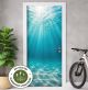 Türtapete Selbstklebend Blasenfrei | Unterwasser Meer Türkis 200 x 90 cm und 220 x 100 cm | Tür Aufkleber Türfolie | Einteilig | Wasserfest 3D Türaufkleber Klebefolie Türposter Möbelfolie