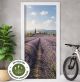 Türtapete Selbstklebend Blasenfrei | Lavendelfeld Provence Mediterrane Landschaft 200 x 90 cm und 220 x 100 cm | Tür Aufkleber Türfolie | Einteilig | Wasserfest 3D Türaufkleber Klebefolie Türposter Möbelfolie