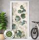 Türtapete Selbstklebend Blasenfrei | Eukalyptus Blätter Japandi Grün 200 x 90 cm und 220 x 100 cm | Tür Aufkleber Türfolie | Einteilig | Wasserfest 3D Türaufkleber Klebefolie Türposter Möbelfolie