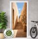Türtapete Selbstklebend Blasenfrei | Mediterrane Treppe Naturstein 200 x 90 cm und 220 x 100 cm | Tür Aufkleber Türfolie | Einteilig | Wasserfest 3D Türaufkleber Klebefolie Türposter Möbelfolie
