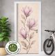 Türtapete Selbstklebend Blasenfrei | Magnolie Blüten Aquarell Vintage 200 x 90 cm und 220 x 100 cm | Tür Aufkleber Türfolie | Einteilig | Wasserfest 3D Türaufkleber Klebefolie Türposter Möbelfolie