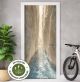 Türtapete Selbstklebend Blasenfrei | Felsenschlucht Wasser Canyon Beige 200 x 90 cm und 220 x 100 cm | Tür Aufkleber Türfolie | Einteilig | Wasserfest 3D Türaufkleber Klebefolie Türposter Möbelfolie