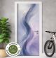 Türtapete Selbstklebend Blasenfrei | Abstrakt Wellen Blau Lila 200 x 90 cm und 220 x 100 cm | Tür Aufkleber Türfolie | Einteilig | Wasserfest 3D Türaufkleber Klebefolie Türposter Möbelfolie