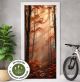 Türtapete Selbstklebend Blasenfrei | Herbstwald Rot Orange Wald Blätter 200 x 90 cm und 220 x 100 cm | Tür Aufkleber Türfolie | Einteilig | Wasserfest 3D Türaufkleber Klebefolie Türposter Möbelfolie