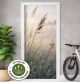 Türtapete Selbstklebend Blasenfrei | Pampasgras Schilf Boho Natur Beige 200 x 90 cm und 220 x 100 cm | Tür Aufkleber Türfolie | Einteilig | Wasserfest 3D Türaufkleber Klebefolie Türposter Möbelfolie