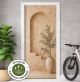 Türtapete Selbstklebend Blasenfrei | Mediterran Naturstein Bogen Beige 200 x 90 cm und 220 x 100 cm | Tür Aufkleber Türfolie | Einteilig | Wasserfest 3D Türaufkleber Klebefolie Türposter Möbelfolie