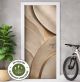 Türtapete Selbstklebend Blasenfrei | Kreise Beige Gold 3D Luxus 200 x 90 cm und 220 x 100 cm | Tür Aufkleber Türfolie | Einteilig | Wasserfest 3D Türaufkleber Klebefolie Türposter Möbelfolie
