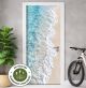 Türtapete Selbstklebend Blasenfrei | Strand Meer Türkis Wellen Sand 200 x 90 cm und 220 x 100 cm | Tür Aufkleber Türfolie | Einteilig | Wasserfest 3D Türaufkleber Klebefolie Türposter Möbelfolie