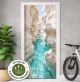 Türtapete Selbstklebend Blasenfrei | Weiße Felsen Canyon Türkis Fluß 200 x 90 cm und 220 x 100 cm | Tür Aufkleber Türfolie | Einteilig | Wasserfest 3D Türaufkleber Klebefolie Türposter Möbelfolie