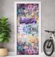 Türtapete selbstklebend | personalisiert mit Namen | Graffiti Mädchen Street Art 200 x 90 cm | Tür Aufkleber Poster Türfolie | Einteilig | Wasserfest 3D Türaufkleber Wandtattoo Türposter Teenager