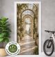 Türtapete Selbstklebend Blasenfrei | Orangerie Torbogen mediterraner Garten 200 x 90 cm und 220 x 100 cm | Tür Aufkleber Türfolie | Einteilig | Wasserfest 3D Türaufkleber Klebefolie Türposter Möbelfolie