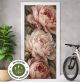 Türtapete Selbstklebend Blasenfrei | Pfingstrosen Blumen Rosa Vintage romantisch 200 x 90 cm und 220 x 100 cm | Tür Aufkleber Türfolie | Einteilig | Wasserfest 3D Türaufkleber Klebefolie Türposter Möbelfolie