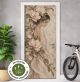 Türtapete Selbstklebend Blasenfrei | Frau Magnolien Blumen Vintage romantisch 200 x 90 cm und 220 x 100 cm | Tür Aufkleber Türfolie | Einteilig | Wasserfest 3D Türaufkleber Klebefolie Türposter Möbelfolie