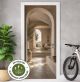 Türtapete Selbstklebend Blasenfrei | Torbogen mediterran Architektur Beige 200 x 90 cm und 220 x 100 cm | Tür Aufkleber Türfolie | Einteilig | Wasserfest 3D Türaufkleber Klebefolie Türposter Möbelfolie