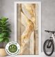 Türtapete Selbstklebend Blasenfrei | Marmoroptik Gold Beige abstrakt 200 x 90 cm und 220 x 100 cm | Tür Aufkleber Türfolie | Einteilig | Wasserfest 3D Türaufkleber Klebefolie Türposter Möbelfolie