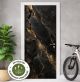 Türtapete Selbstklebend Blasenfrei | Marmoroptik Schwarz Gold Steinstruktur 200 x 90 cm und 220 x 100 cm | Tür Aufkleber Türfolie | Einteilig | Wasserfest 3D Türaufkleber Klebefolie Türposter Möbelfolie
