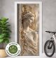 Türtapete Selbstklebend Blasenfrei | Frauenbüste Antike Skulptur Marmoroptik Gold 200 x 90 cm und 220 x 100 cm | Tür Aufkleber Türfolie | Einteilig | Wasserfest 3D Türaufkleber Klebefolie Türposter Möbelfolie