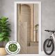 Türtapete Selbstklebend Blasenfrei | Steinoptik Rundbogen Beige geometrisch 200 x 90 cm und 220 x 100 cm | Tür Aufkleber Türfolie | Einteilig | Wasserfest 3D Türaufkleber Klebefolie Türposter Möbelfolie