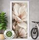 Türtapete Selbstklebend Blasenfrei | Magnolien Blumen Weiß Beige Vintage 200 x 90 cm und 220 x 100 cm | Tür Aufkleber Türfolie | Einteilig | Wasserfest 3D Türaufkleber Klebefolie Türposter Möbelfolie