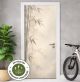 Türtapete Selbstklebend Blasenfrei | Bambus Zen asiatisch Beige minimalistisch 200 x 90 cm und 220 x 100 cm | Tür Aufkleber Türfolie | Einteilig | Wasserfest 3D Türaufkleber Klebefolie Türposter Möbelfolie