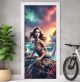 Türtapete selbstklebend | personalisiert mit Namen | Fantasy Meerjungfrau realistisch 200 x 90 cm | Tür Aufkleber Poster Türfolie | Einteilig | Wasserfest 3D Türaufkleber Wandtattoo Türposter Teenager