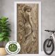 Türtapete Selbstklebend Blasenfrei | Frauenstatue Relief Antike Steinoptik Vintage 200 x 90 cm und 220 x 100 cm | Tür Aufkleber Türfolie | Einteilig | Wasserfest 3D Türaufkleber Klebefolie Türposter Möbelfolie