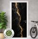 Türtapete Selbstklebend Blasenfrei | Schieferoptik Schwarz Gold Steinstruktur 200 x 90 cm und 220 x 100 cm | Tür Aufkleber Türfolie | Einteilig | Wasserfest 3D Türaufkleber Klebefolie Türposter Möbelfolie