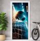 Türtapete selbstklebend | personalisiert mit Namen | Fußball Stadion 200 x 90 cm | Tür Aufkleber Poster Türfolie | Einteilig | Wasserfest 3D Türaufkleber Wandtattoo Türposter Teenager