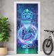Türtapete selbstklebend | personalisiert mit Namen | Cyberpunk Gamer Design 200 x 90 cm | Tür Aufkleber Poster Türfolie | Einteilig | Wasserfest 3D Türaufkleber Wandtattoo Türposter Teenager
