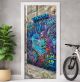 Türtapete selbstklebend | personalisiert mit Namen | Street Art Gaming Graffiti 200 x 90 cm | Tür Aufkleber Poster Türfolie | Einteilig | Wasserfest 3D Türaufkleber Wandtattoo Türposter Teenager