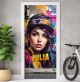 Türtapete selbstklebend | personalisiert mit Namen | Street Art Urban Mädchen 200 x 90 cm | Tür Aufkleber Poster Türfolie | Einteilig | Wasserfest 3D Türaufkleber Wandtattoo Türposter Teenager