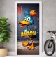 Türtapete selbstklebend | personalisiert mit Namen | Comic Ente Cartoon 200 x 90 cm | Tür Aufkleber Poster Türfolie | Einteilig | Wasserfest 3D Türaufkleber Wandtattoo Türposter Teenager
