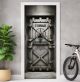Türtapete selbstklebend | personalisiert mit Namen | Bunker Stahltür Industrial 200 x 90 cm | Tür Aufkleber Poster Türfolie | Einteilig | Wasserfest 3D Türaufkleber Wandtattoo Türposter Teenager