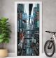 Türtapete selbstklebend | personalisiert mit Namen | City Cyberpunk Neon 200 x 90 cm | Tür Aufkleber Poster Türfolie | Einteilig | Wasserfest 3D Türaufkleber Wandtattoo Türposter Teenager