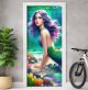 Türtapete selbstklebend | personalisiert mit Namen | Meerjungfrau Fantasy Art 200 x 90 cm | Tür Aufkleber Poster Türfolie | Einteilig | Wasserfest 3D Türaufkleber Wandtattoo Türposter Teenager