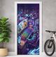 Türtapete selbstklebend | personalisiert mit Namen | Cyber Gamer Neon 200 x 90 cm | Tür Aufkleber Poster Türfolie | Einteilig | Wasserfest 3D Türaufkleber Wandtattoo Türposter Teenager