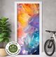 Türtapete selbstklebend blasenfrei | Bunter Kristalle, Glas 200 x 90 cm und 220 x 100 cm | Tür Aufkleber Türfolie | Einteilig | Wasserfest 3D Türaufkleber Klebefolie Türposter Möbelfolie