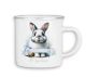 Emaille Tasse personalisiert mit Namen Ostern | Kinder Blechtasse Kindertasse Stahltasse mit süßen Ostermotiven Becher Motiv Osterhase | 01- Hase