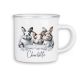 Emaille Tasse personalisiert mit Namen Ostern | Kinder Blechtasse Kindertasse Stahltasse mit süßen Ostermotiven Becher Motiv Osterhase | 10- Hase