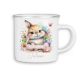 Emaille Tasse personalisiert mit Namen Ostern | Kinder Blechtasse Kindertasse Stahltasse mit süßen Ostermotiven Becher Motiv Osterhase | 02- Hase
