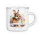 Emaille Tasse personalisiert mit Namen Ostern | Kinder Blechtasse Kindertasse Stahltasse mit süßen Ostermotiven Becher Motiv Osterhase | 09- Hase