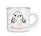 timalo® Emaille Tasse personalisiert mit Namen | Kinder Trinkbecher Kindertasse bedruckt mit süßen Tiermotiven Becher Motiv Tiere | 01- Hase