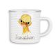 timalo® Emaille Tasse personalisiert mit Namen | Kinder Trinkbecher Kindertasse bedruckt mit süßen Tiermotiven Becher Motiv Tiere | 14- Ente